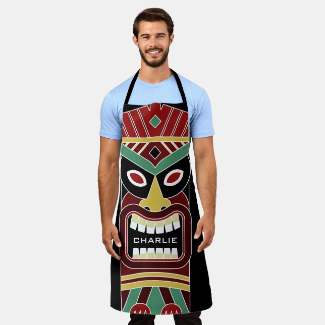Tablier Tiki Mask nom personnalisé (Porté)