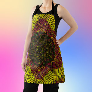 Tablier Tisser Mandala jaune et orange