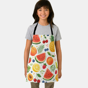 Tablier Tissu à motif de fruits d'été Pastèque tropicale