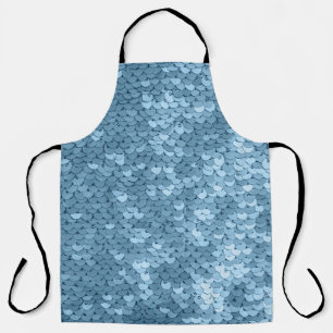 Tablier Tissu de séquence : Séquin bleu ciel.