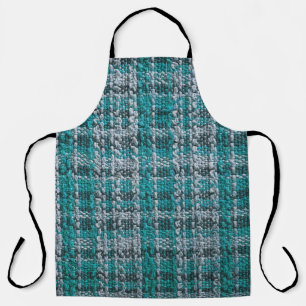 Tablier Tissu écossais turquoise, arrière - plan texturé.