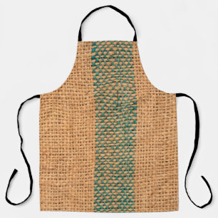 Tablier Tissu naturel couleur marron texturé et noir