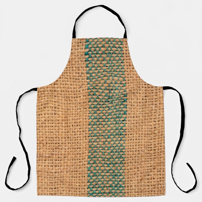 Tablier Tissu naturel couleur marron texturé et noir (Recto)