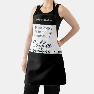Tablier To do list for coffee lovers white black