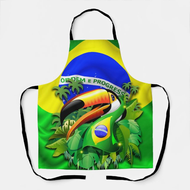 Tablier Toco Toucan avec drapeau brésilien (Recto)