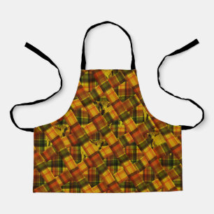 Tablier Toffee Highland Cow Tartan, Empreinte complète pou