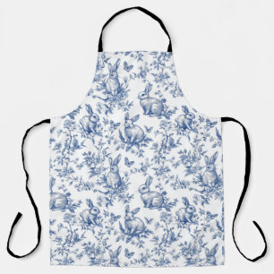 Tablier Toile Bleue De Jouy Bunny Pâques
