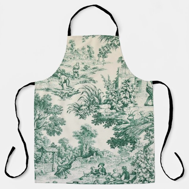 Tablier Toile de Jouy verte (Recto)