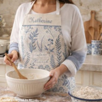 Toile de Jouy vintage personnalisée fleurs sauvage