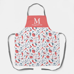 Tablier Tomates Carottes Motif Monogramme Nom Légumes