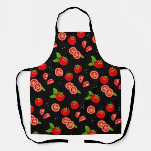 Tablier Tomates mûres Rouge Motif de fruits noirs