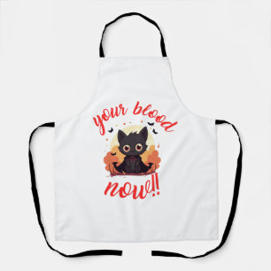 Tablier TON SANG MAINTENANT !! - Chat vampire