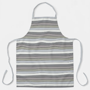 Tablier Tons Gris Avec Bandes Noires Sur Papier Aquarelle