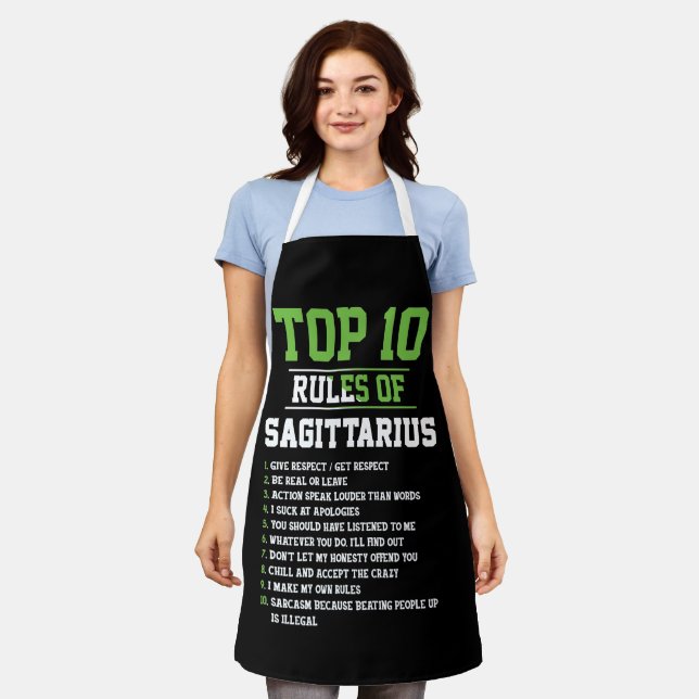 Tablier Top 10 Règles De Sagittarius Anniversaire Horoscop (Porté)