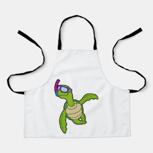 Tablier Tortue à la natation avec tuba