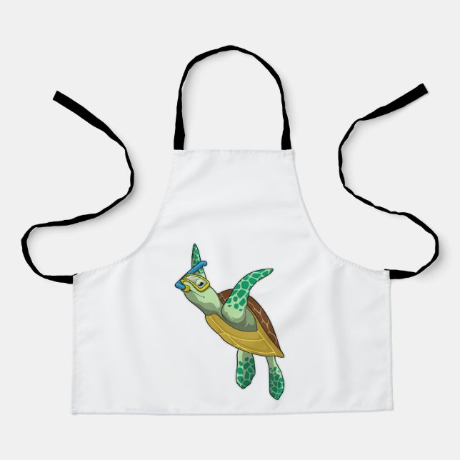 Tablier Tortue à la plongée avec tuba (Recto)