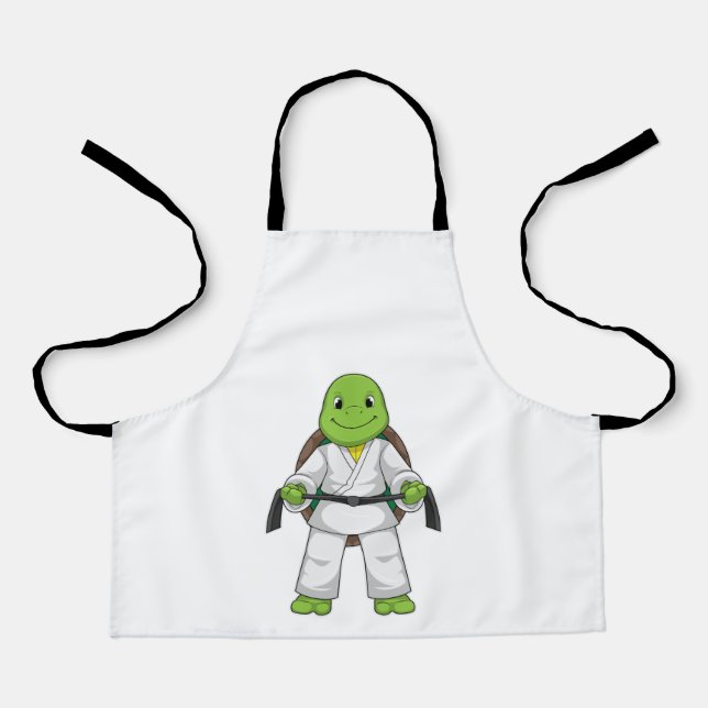 Tablier Tortue aux arts martiaux avec ceinture noire (Recto)