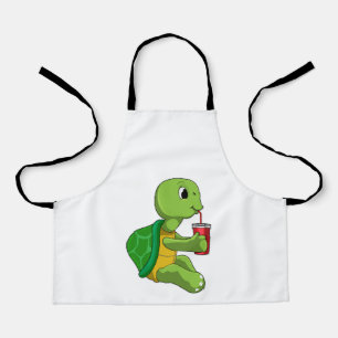 Tablier Tortue avec tasse à boire avec paille