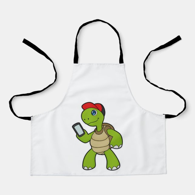 Tablier Tortue avec téléphone et Casquette (Recto)