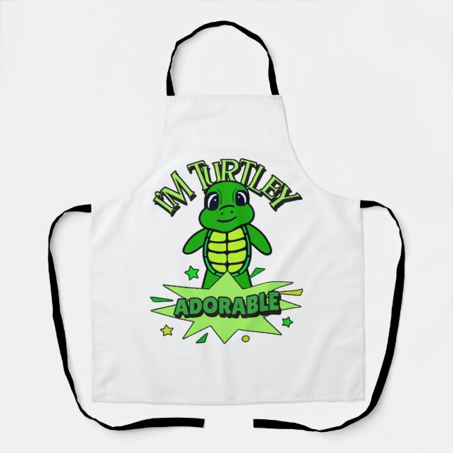 Tablier Tortue mignonne Drôle Citation Turtley Adorable (Recto)