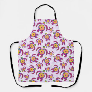 Tablier Tortues de Honu rose Hibiscus Fleurs