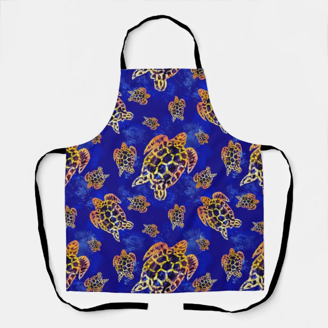 Tablier Tortues marines Batik Art Africain (Recto)