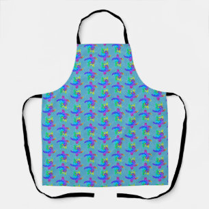Tablier Tortues tribales de l'île Ocean Blue Tie Dye