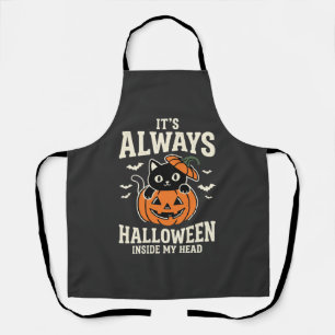 Tablier Toujours Halloween Chat Noir Design de Citrouille