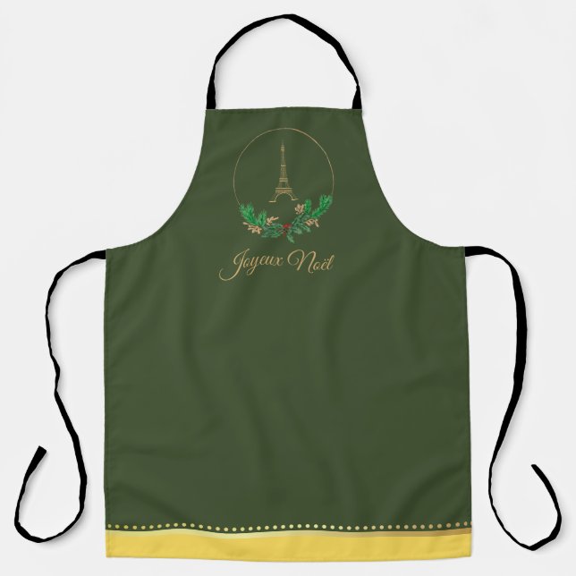 Tablier Tour Eiffel Joyeux Noel Apron (Recto)