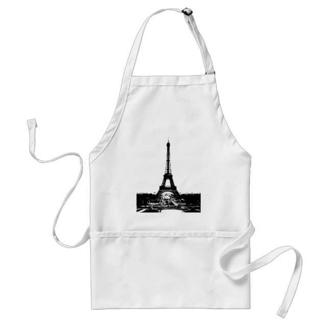 Tablier Tour Eiffel noir et blanc (Devant)