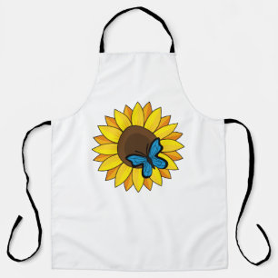 Tablier Tournesol et papillon bleu