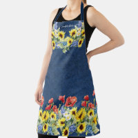 Tournesol jaune Aquarelle Rouge Marine bleue