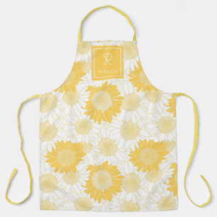 Tablier Tournesol jaune personnalisé