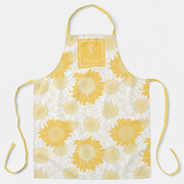 Tablier Tournesol jaune personnalisé (Recto)