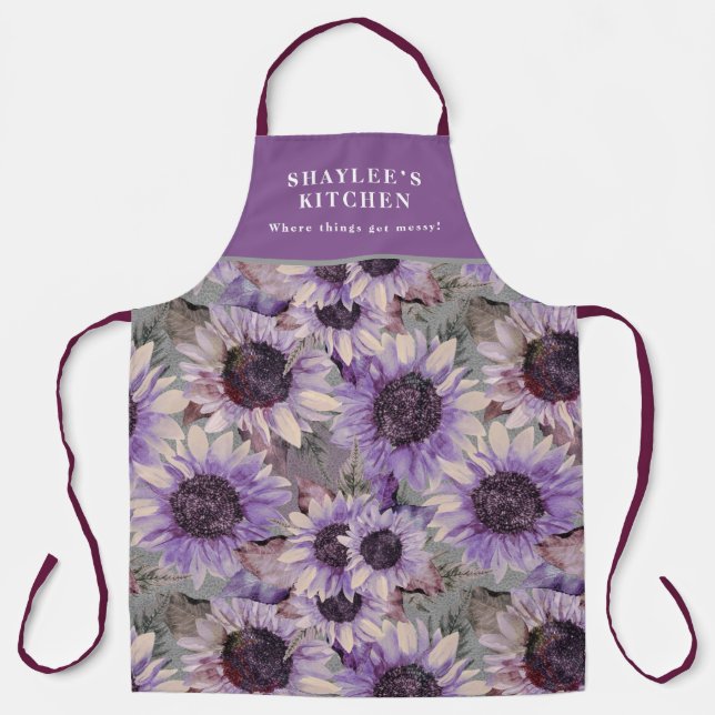 Tablier Tournesol Mauve (Recto)