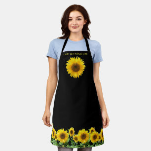 Tablier Tournesols élégants sur fond noir