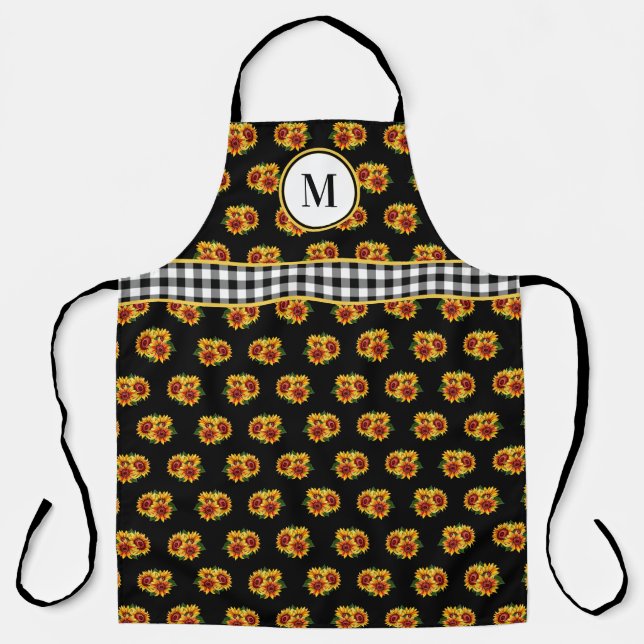 Tablier Tournesols Sur Monogramme Noir (Recto)