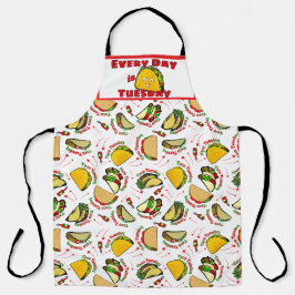 Tablier Tous les jours Taco mardi Hard & Soft Tacos Blanc