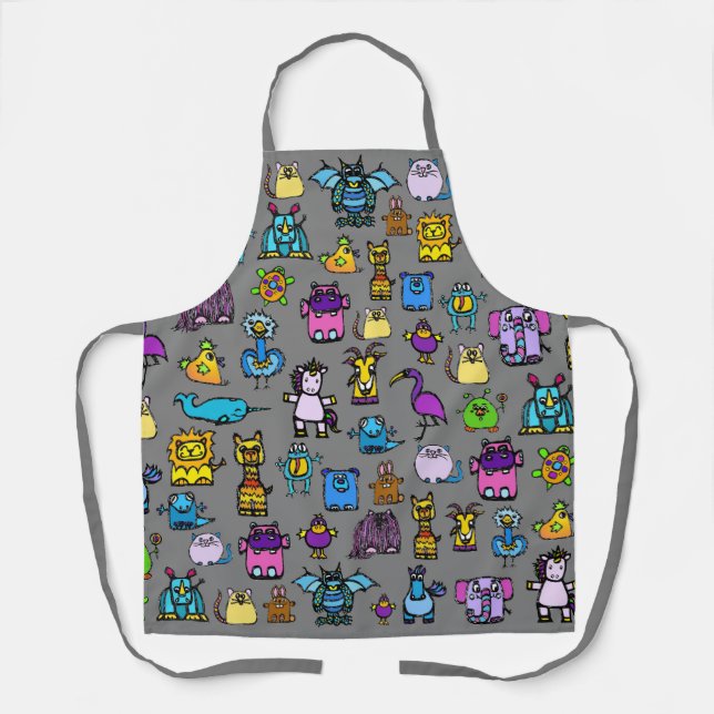 Tablier Tout-En-Plan - Gris (Adulte) (Recto)
