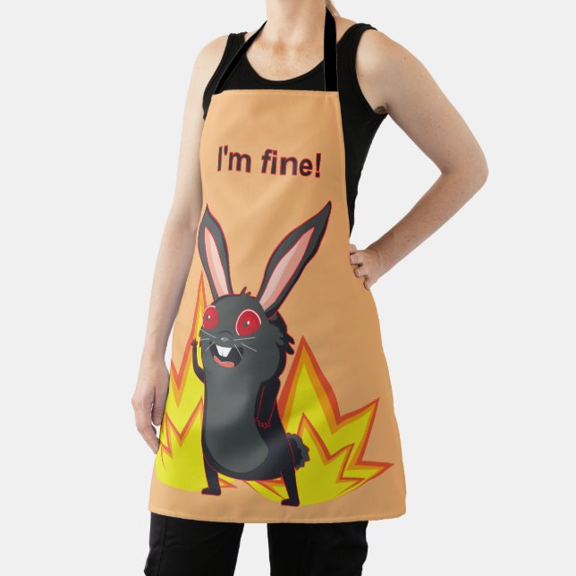 Tablier Tout est beau mème avec lapin noir (Insitu)