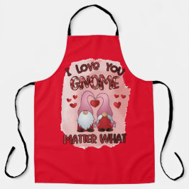 Tablier Tout Rouge Je T'Aime Gnome Cuisine Apron