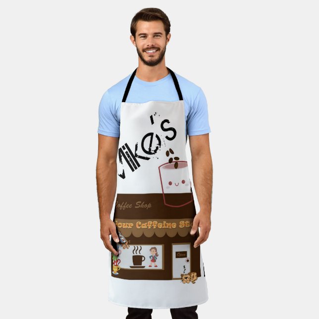 Tablier Tout sur imprimer Café Apron Boutique Caféine (Porté)