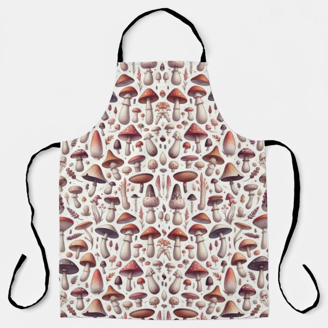 Tablier Tout sur le Motif de champignons (Recto)