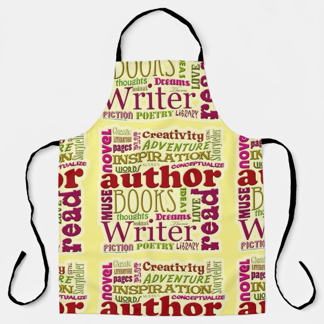 Tablier Tout sur les auteurs Wordy Fun Motif (Recto)