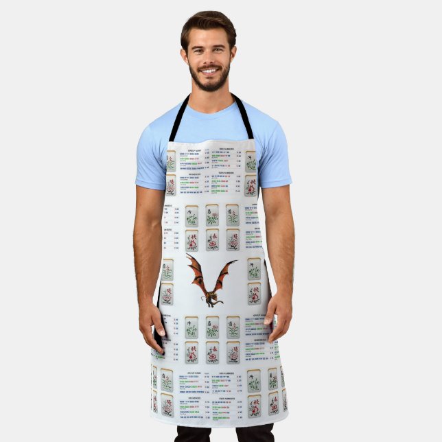 Tablier Tout sur l'impression Apron Mahjong (Porté)