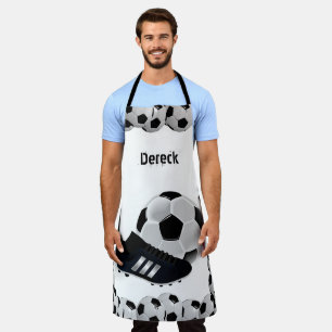 Tablier Tout sur l'impression Apron Soccer Sports Noir et