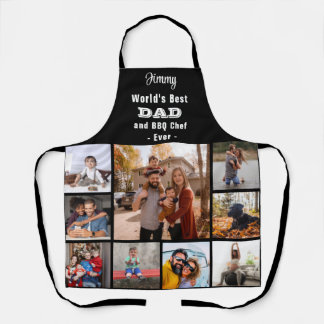 Tablier Tout Texte Photo Collage Meilleur Papa Grill Maste