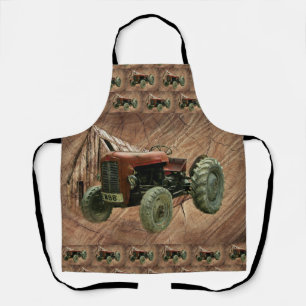 Tablier Tracteur rouge vintage Rustic Barn Shop
