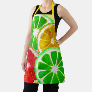 Tablier Tranches de fruits kitsch art alimentaire coloré