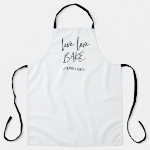 Tablier Trendy Live Love Bake Hand Letting avec nom